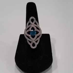 Sterling silver neon apatite ring
